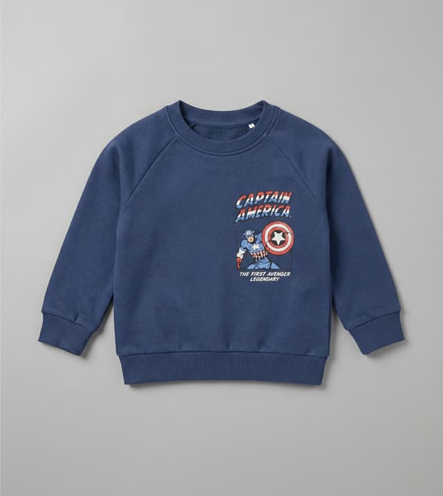 Captain America 100% Cotton Captain America Print Crew Neck Sweatshirt thumbnail 2