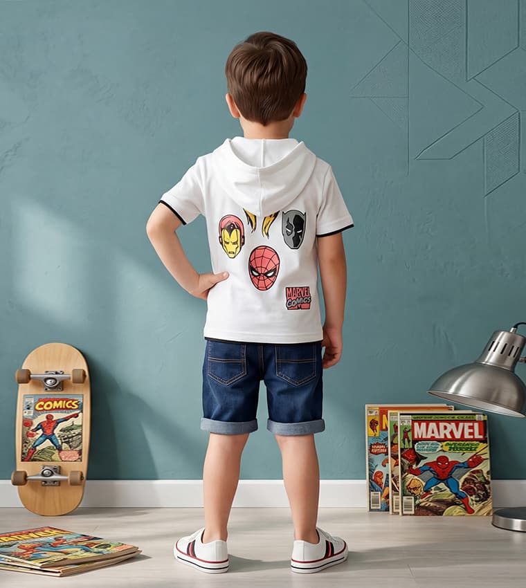 Marvel Print Hooded T-Shirt