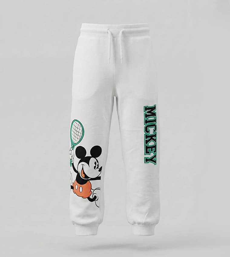 Mickey Mouse Printed Drawstring Joggers