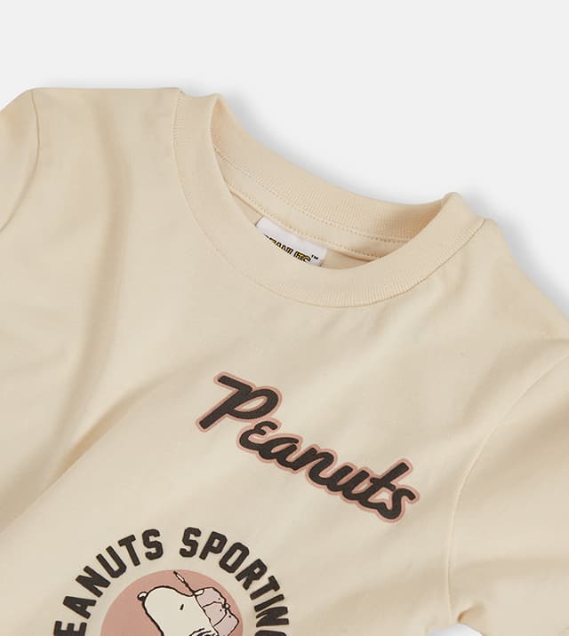 Snoopy 100% Cotton Print T-Shirt with Crew Neck and Short Sleeves thumbnail 3