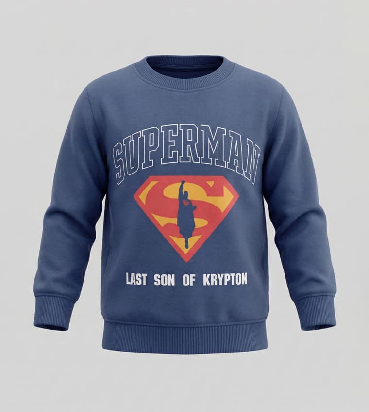 Superman Printed Crew Neck Sweatshirt