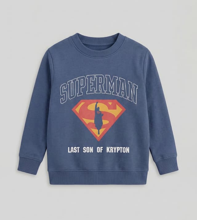 Superman 100% Cotton Print Crew Neck Sweatshirt thumbnail 2
