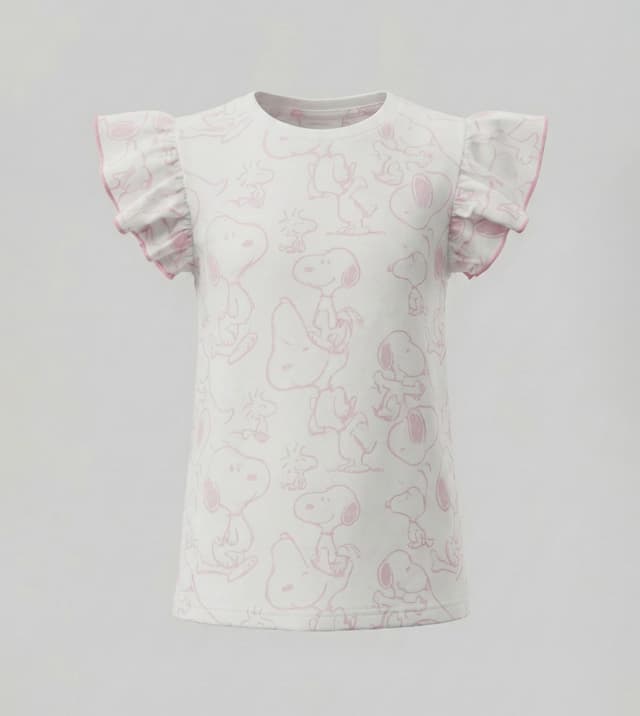 Snoopy 100% Cotton Embroidered Short Sleeves Clothing Set thumbnail 4
