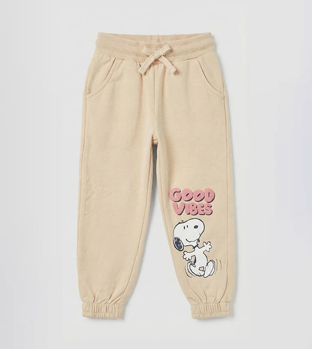 Snoopy 100% Cotton Printed Regular Fit Joggers with Drawstring Waist thumbnail 3