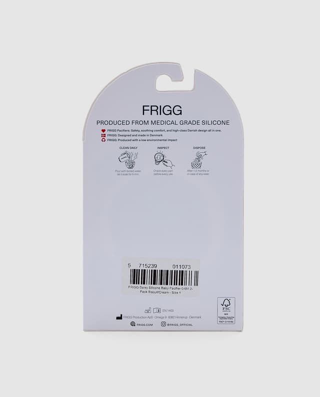 FRIGG Daisy Silicone Baby Pacifier 0-6M 2-Pack Biscuit/Cream - Size 1 thumbnail 5