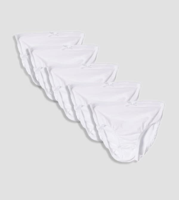 5-Pack Solid Bow Detail Briefs