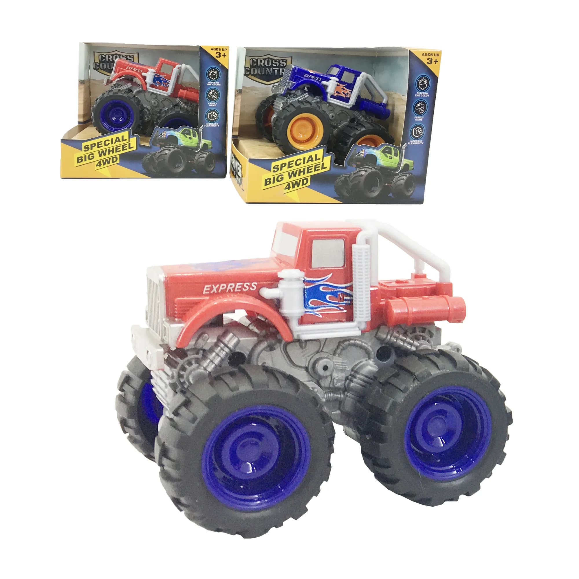 Babies & more Friction Truck - 12 Cm Assorted Set - Pull-Back Trucks In Red & Blue - Multicolor