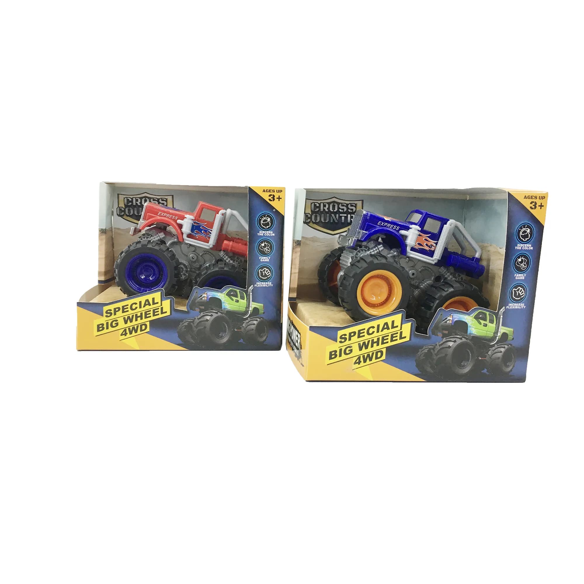 Babies & more Friction Truck - 12 Cm Assorted Set - Pull-Back Trucks In Red & Blue - Multicolor