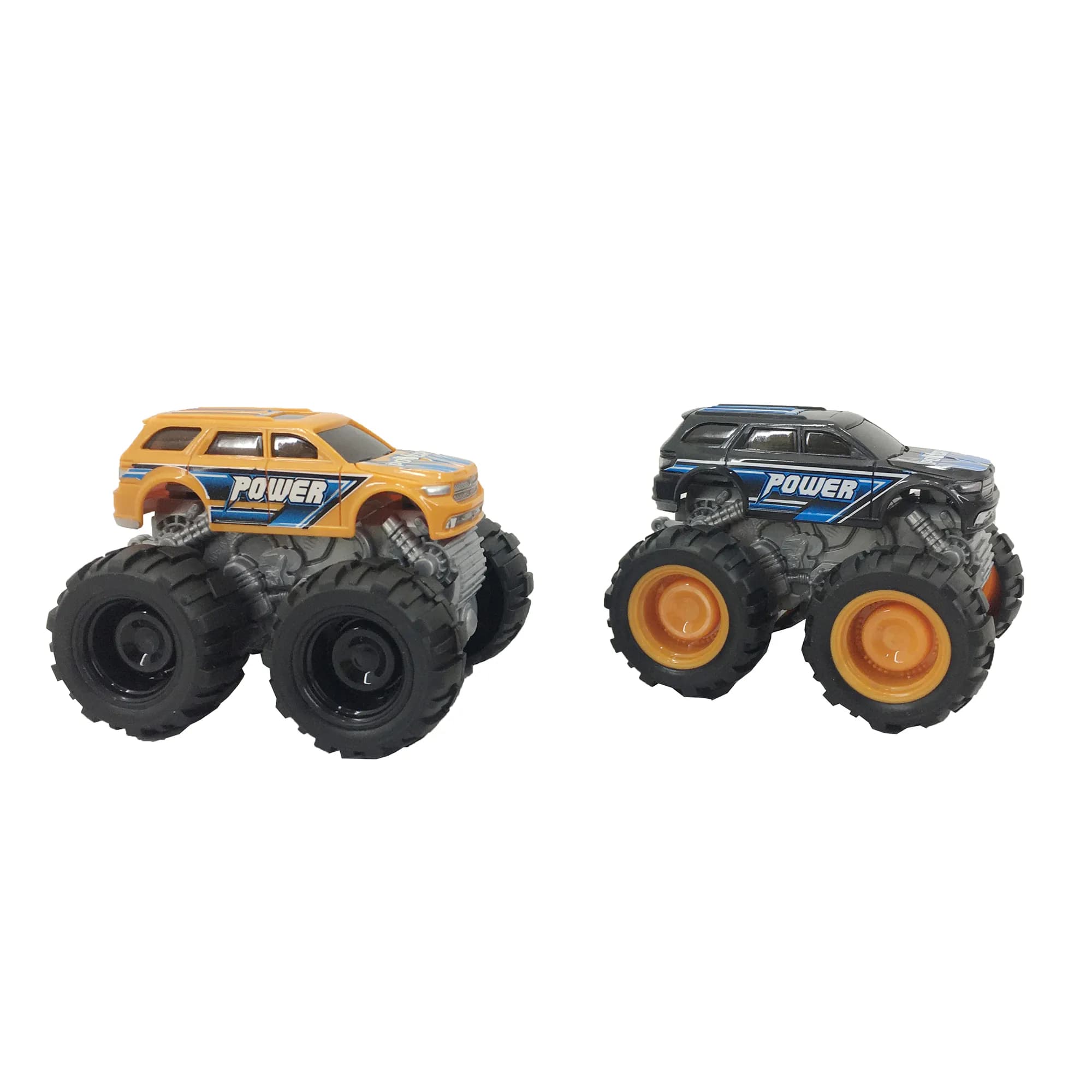Babies & more Friction Truck - 12 Cm Assorted Set - Black Truck With Blue Accents - Special Big Wheel 4Wd Series - Multicolor