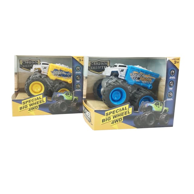 Babies & more Friction Truck - 12 Cm Assorted Set - Yellow & Blue Trucks - Special Big Wheel 4Wd Series - Multicolor thumbnail 2