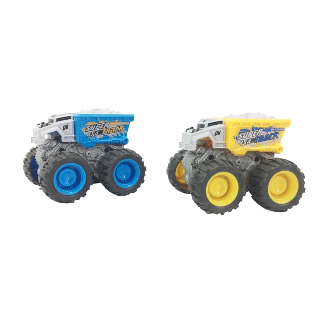 Babies & more Friction Truck - 12 Cm Assorted Set - Yellow & Blue Trucks - Special Big Wheel 4Wd Series - Multicolor thumbnail 3