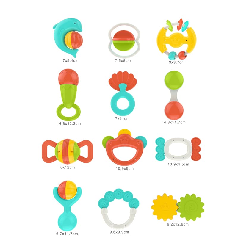 Haunger Baby Rattles & Teethers Set Of 12 Pcs - Multicolor thumbnail 2