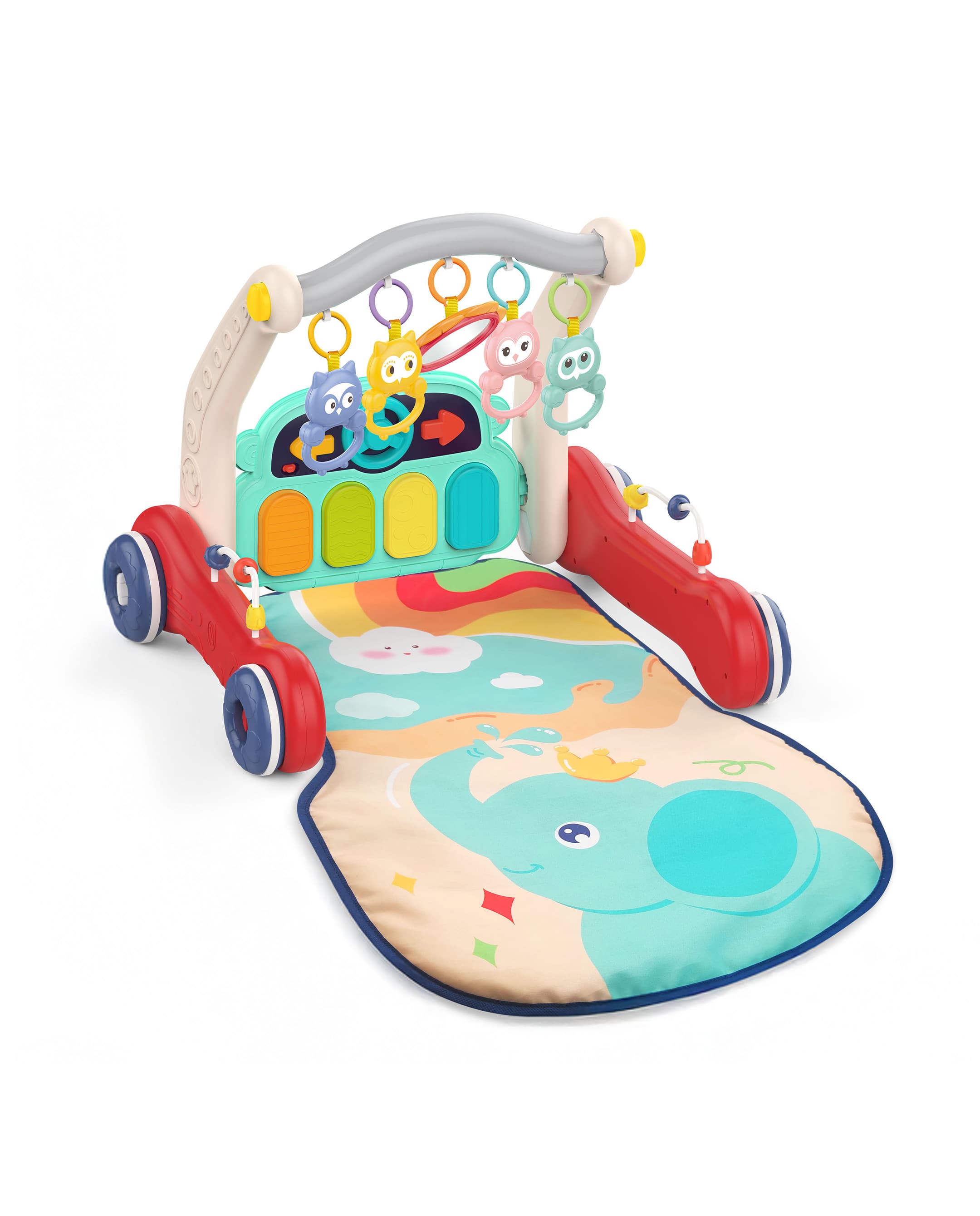 Haunger 2-In-1 Play Gym & Walker With Music & Lights - Multicolor