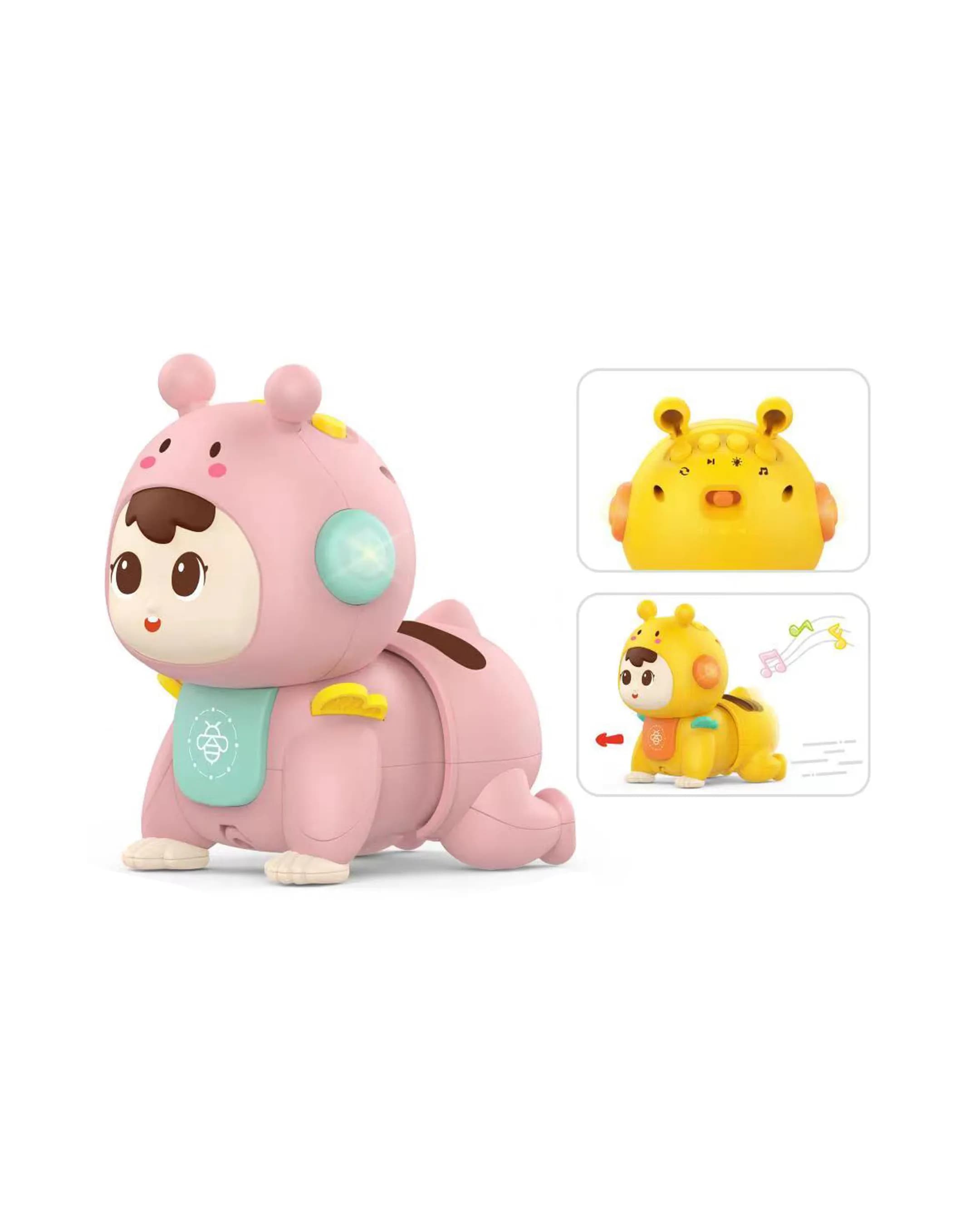 Haunger Pink Crawling Baby With Music - Multicolor