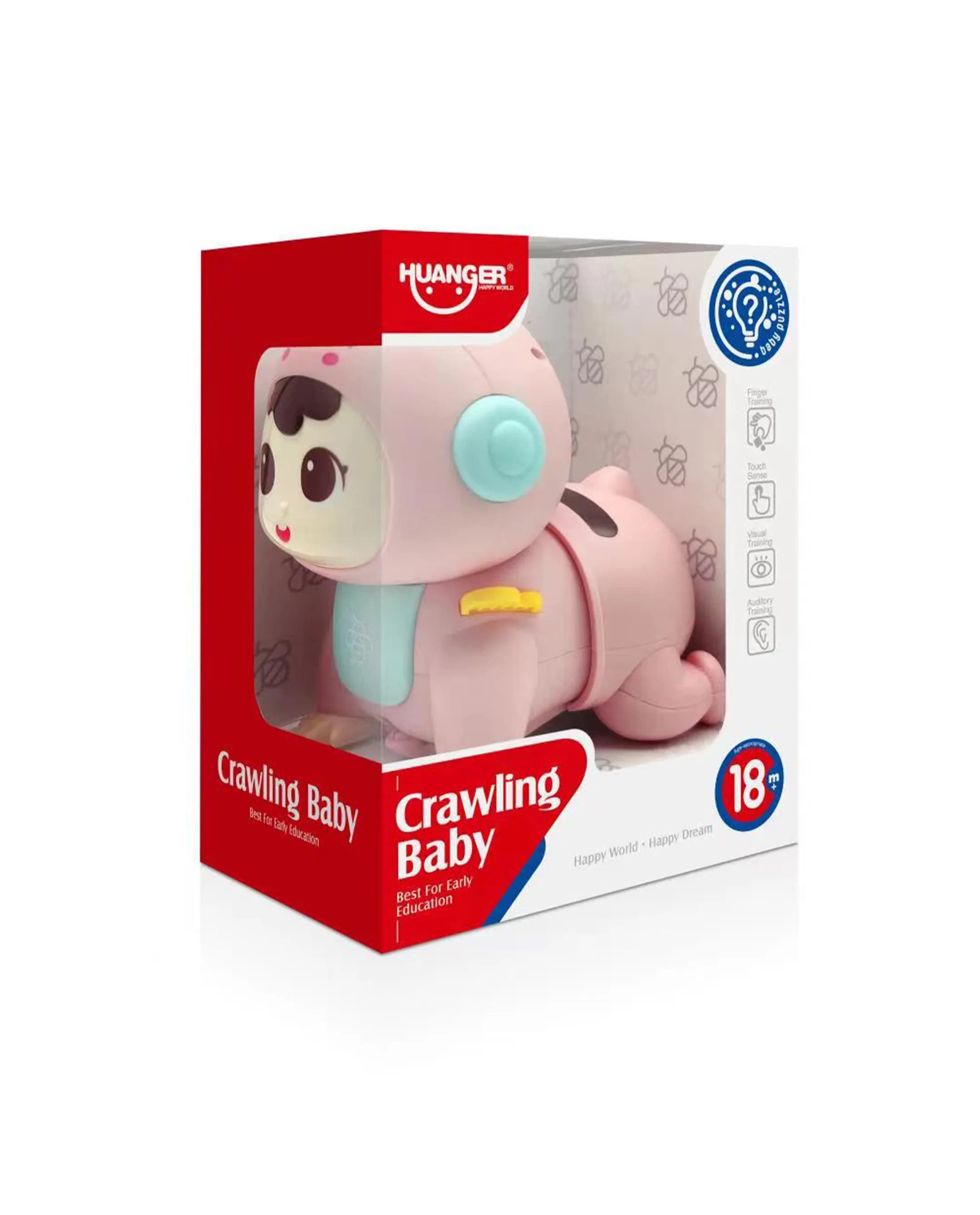 Haunger Pink Crawling Baby With Music - Multicolor