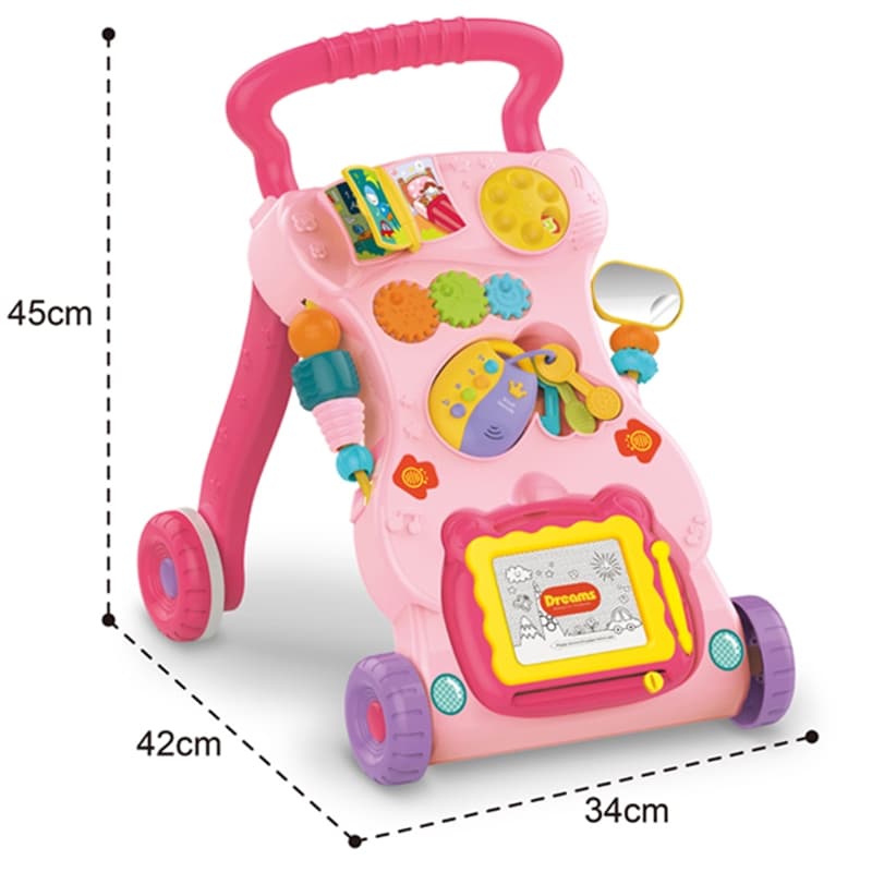 Haunger Light Pink Baby Walker With Light & Music - Multicolor thumbnail 2
