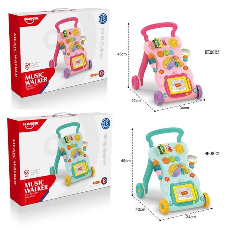 Haunger Light Pink Baby Walker With Light & Music - Multicolor thumbnail 4