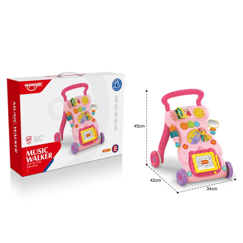 Haunger Light Pink Baby Walker With Light & Music - Multicolor thumbnail 6