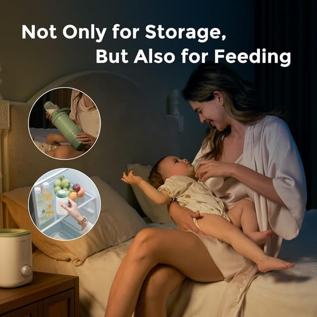 Momcozy Natural Baby Bottle, 11oz Wide-Neck Breast Milk Container, BPA-Free Plastic, Compatible with thumbnail 3