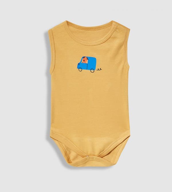 Pack of 5 Printed Sleeveless Bodysuits