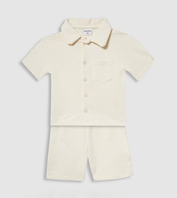 Babies and More Short Set Short Sleeves - Cream thumbnail 1