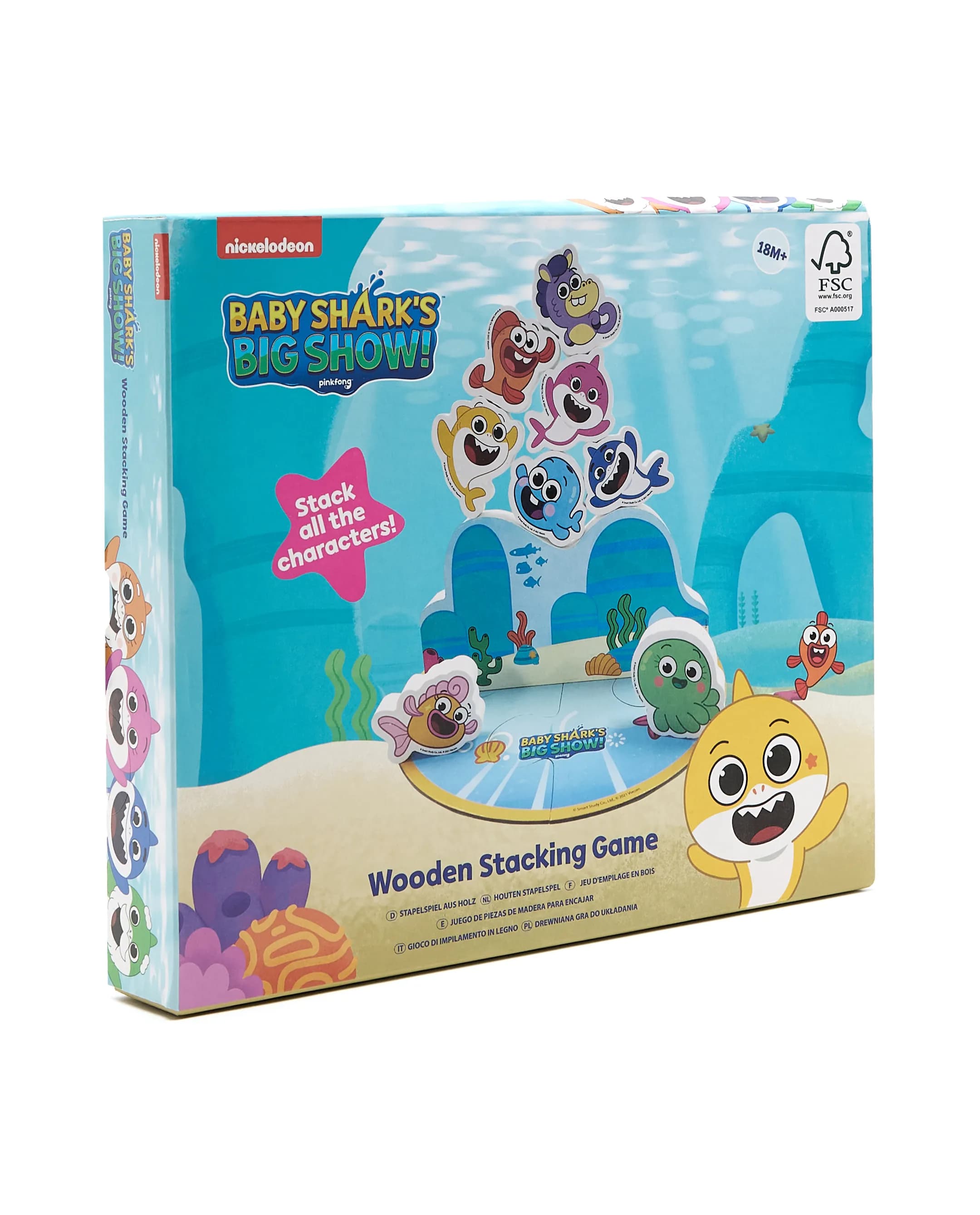 Babies & more 86-0003-Baby Shark Wooden Stac - Multicolor