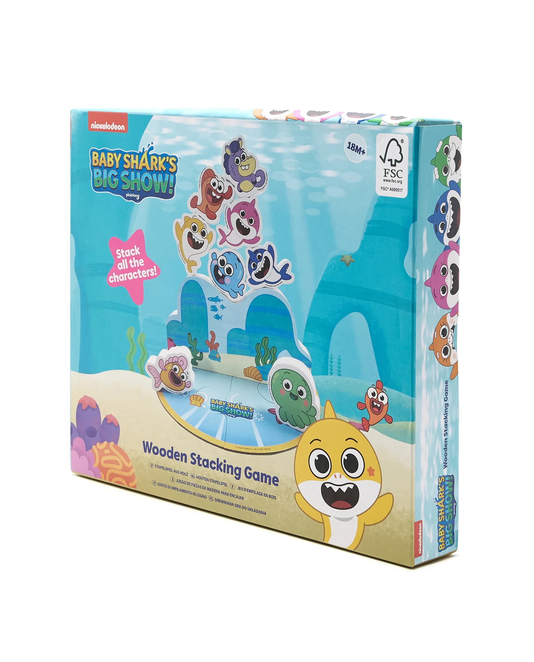 Babies & more 86-0003-Baby Shark Wooden Stac - Multicolor