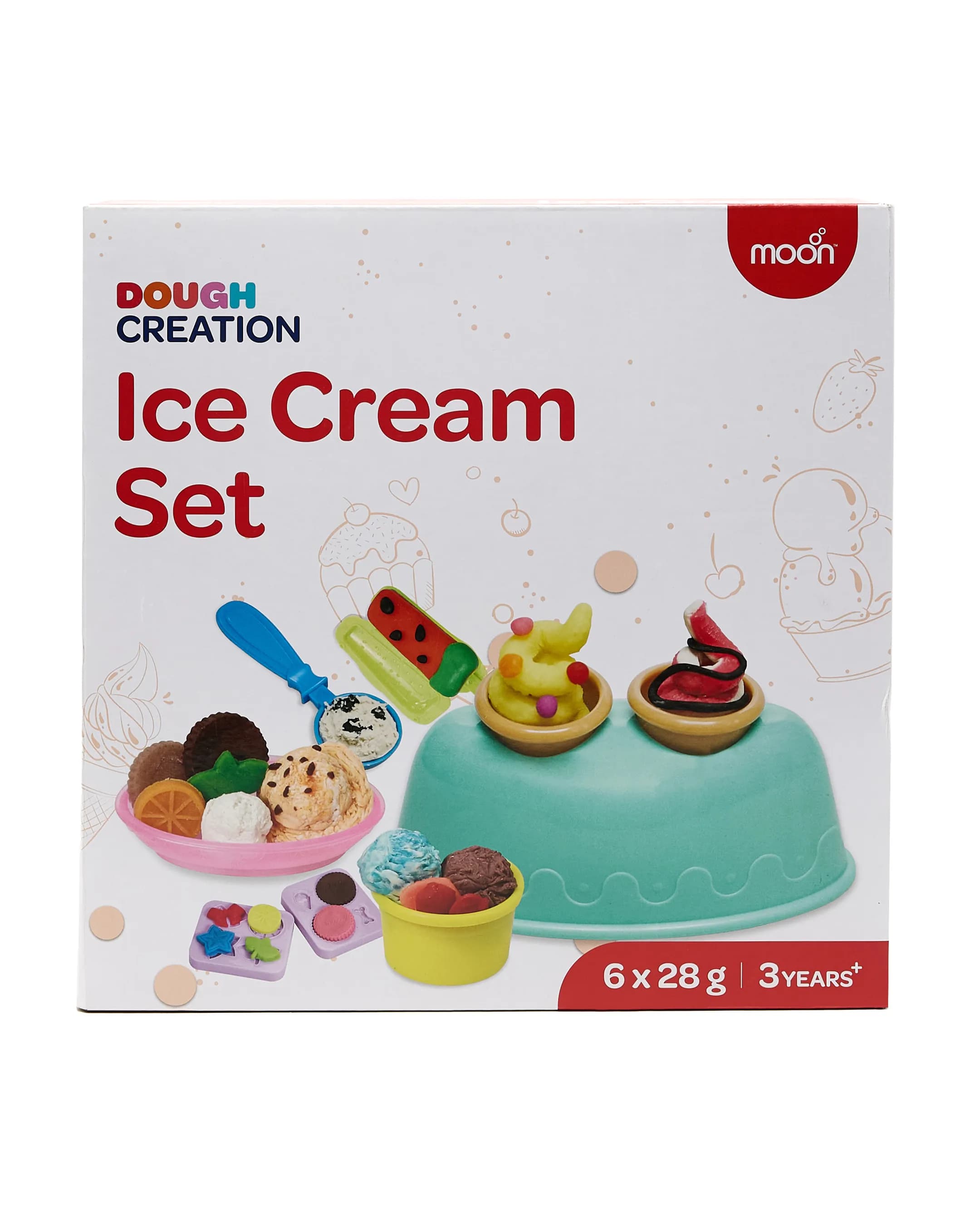 Moon Kid'S Dough Ice-Cream Set. 6 X 1Oz Dough Bag - Multicolor