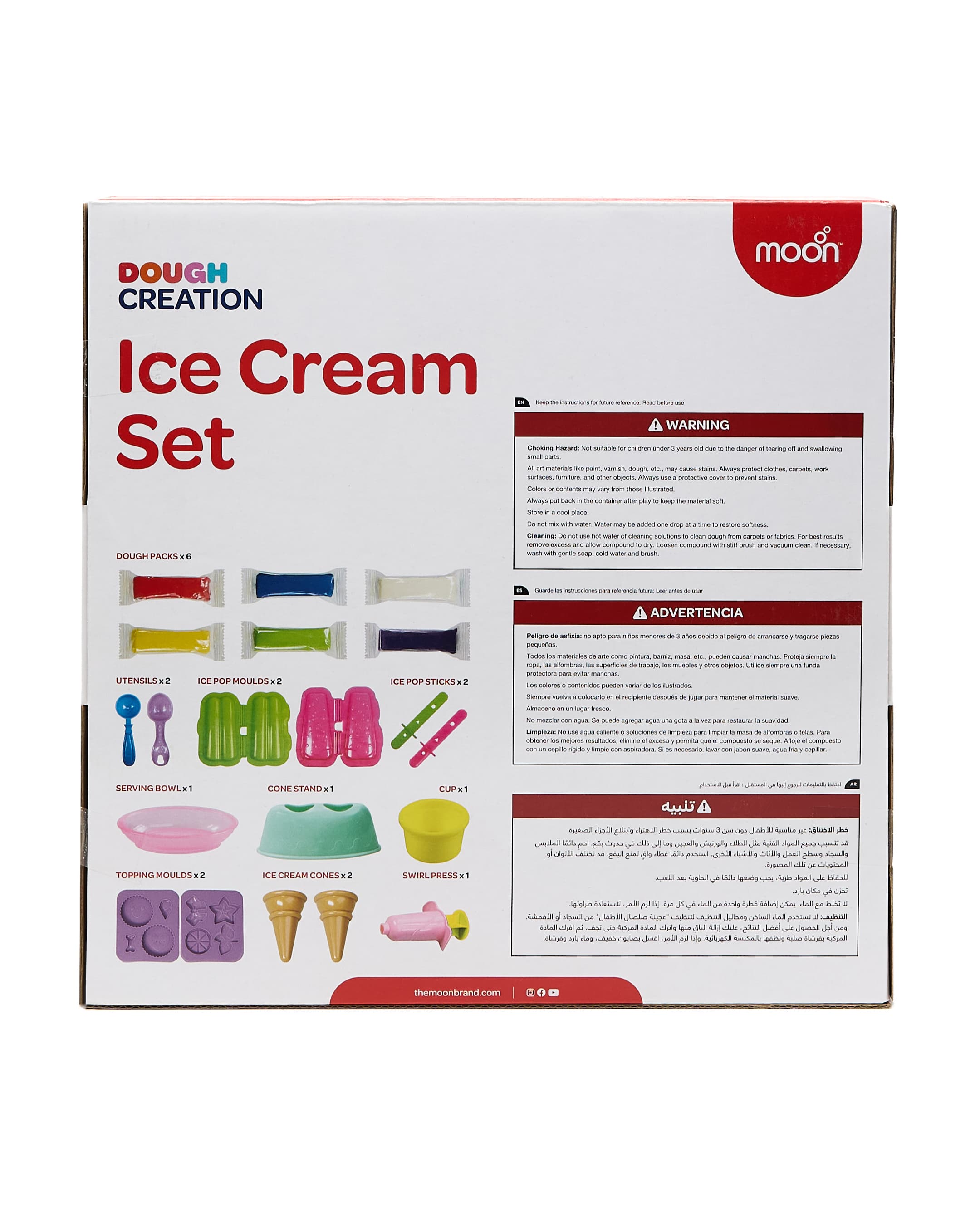 Moon Kid'S Dough Ice-Cream Set. 6 X 1Oz Dough Bag - Multicolor