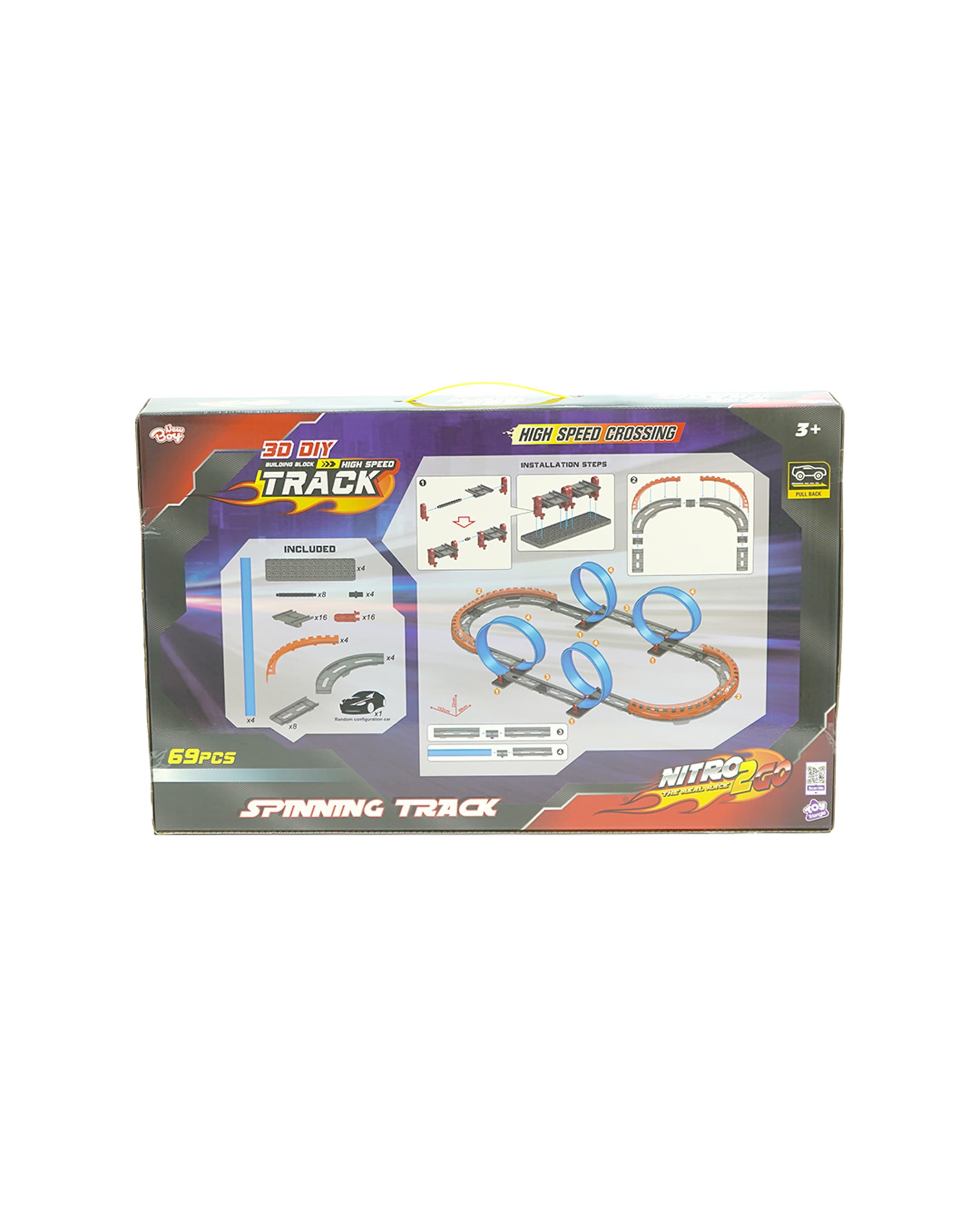 Nitro2Go Spinning Track (69pcs) - Multicolor