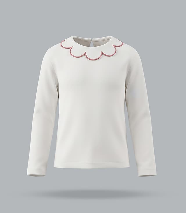 Ribbed Dungaree Set with Scallop Neckline and Heart Pocket Detail thumbnail 4