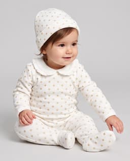 Printed Footed Sleepsuit with Cap