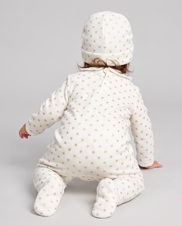 100% Polyester Printed Long Sleeves Sleep Suit with Cap thumbnail 2