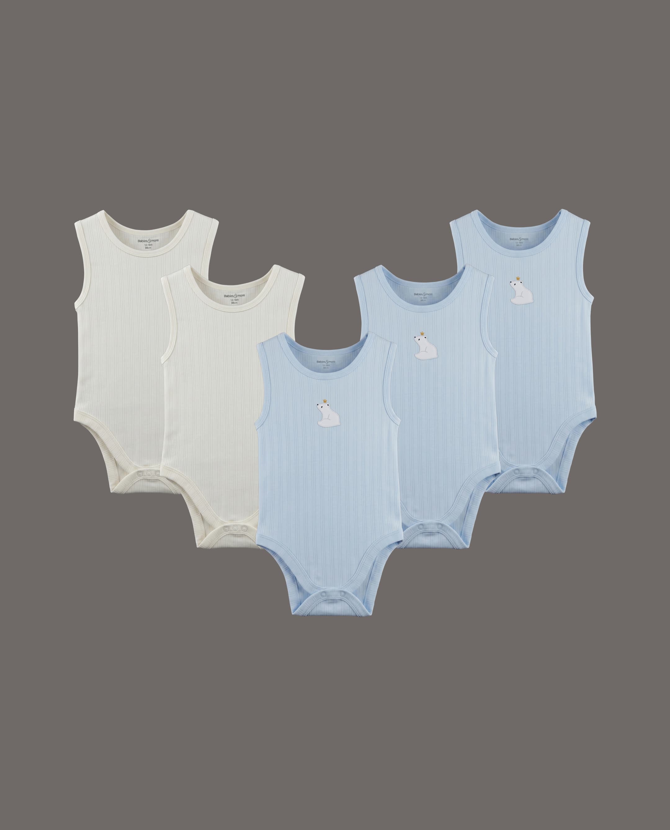 5 Pk Sleeveless Bodysuit