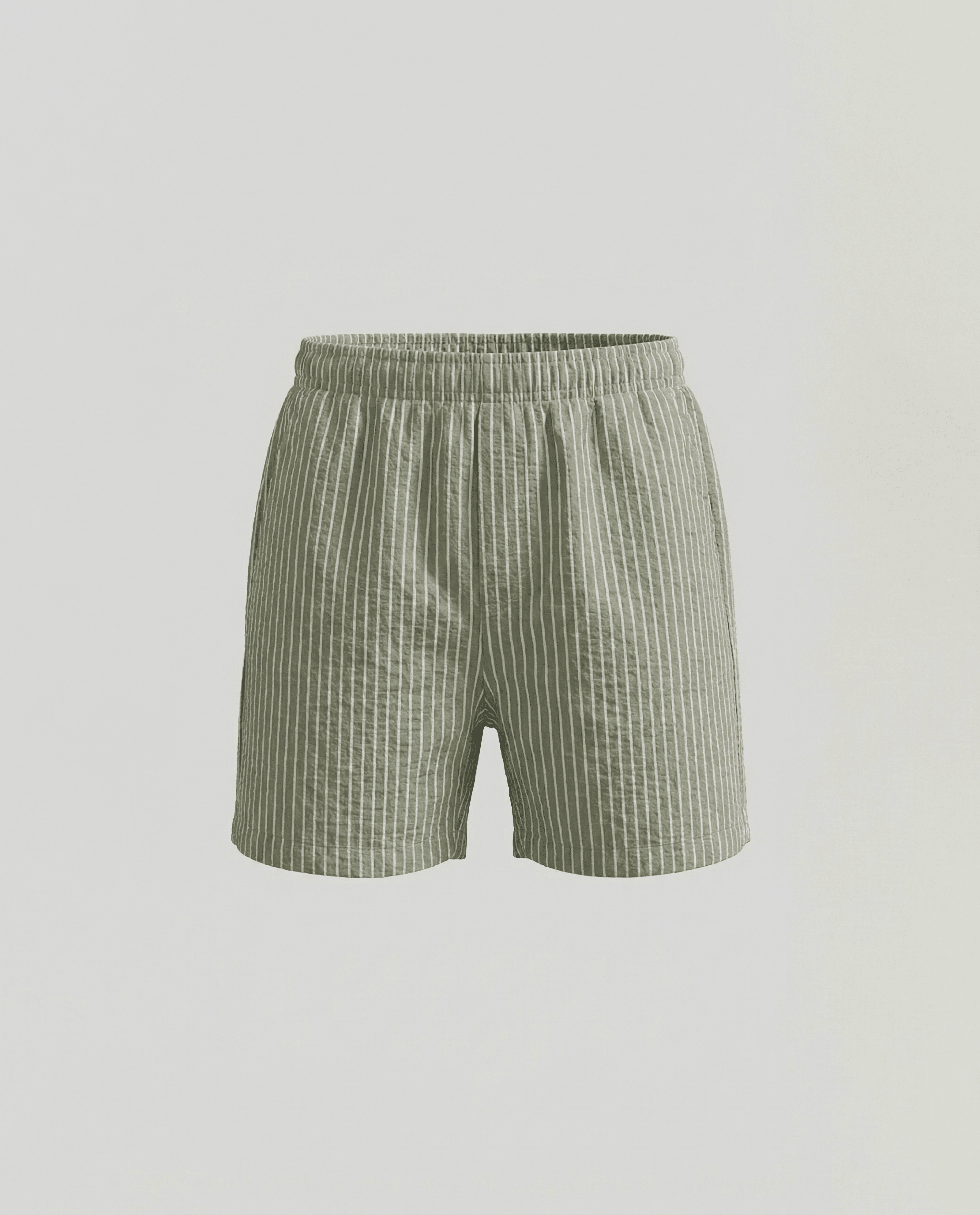 Striped Short Sleeves Woven Clothing Set