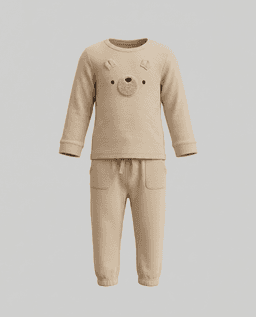 Appliqued Long Sleeves Casual Jogger Set