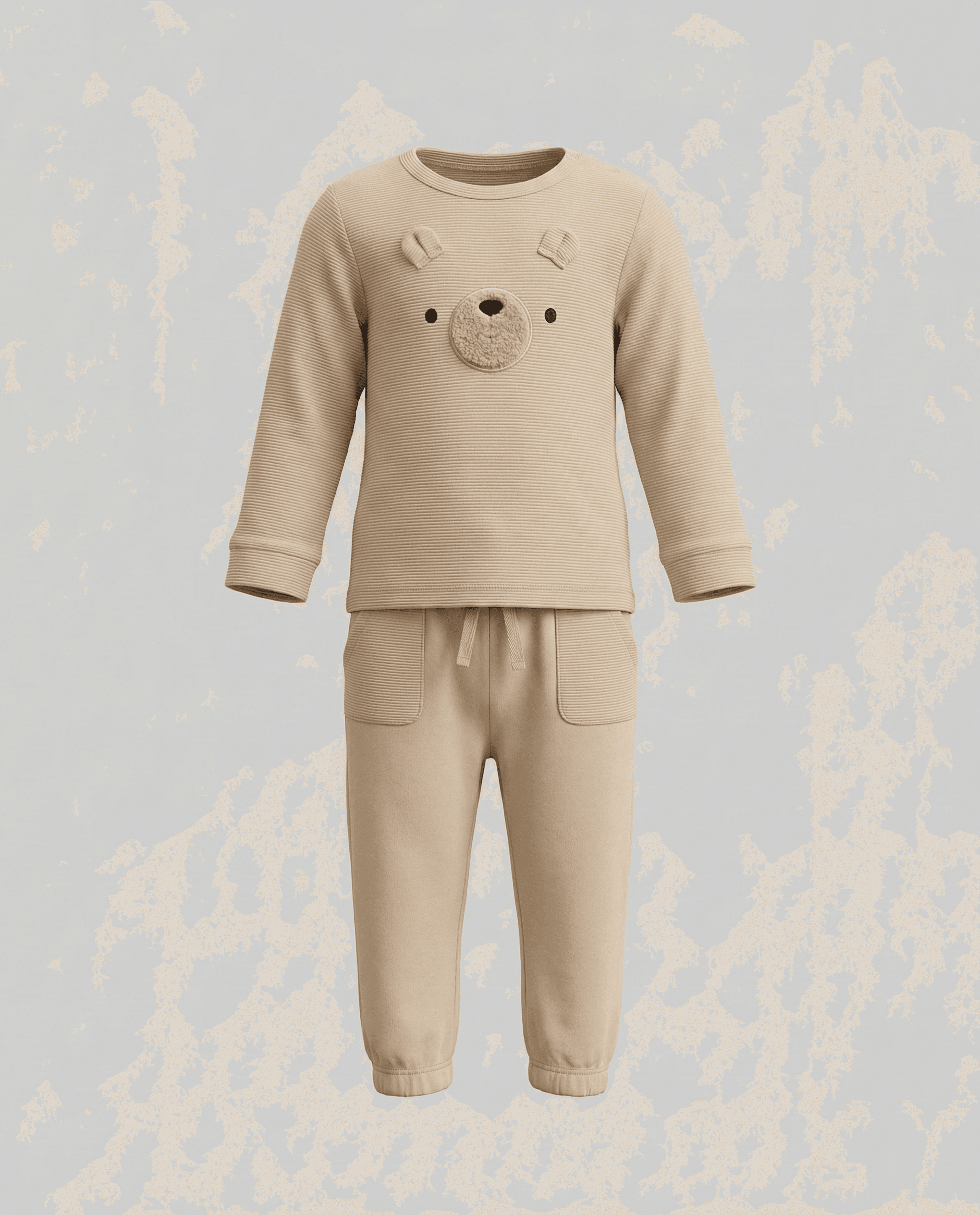 Appliqued Long Sleeves Casual Jogger Set