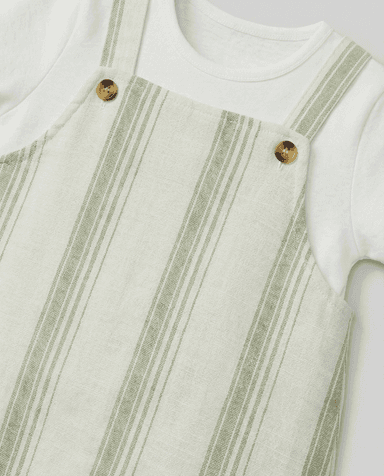 Striped Short Sleeves Dungaree Set thumbnail 4