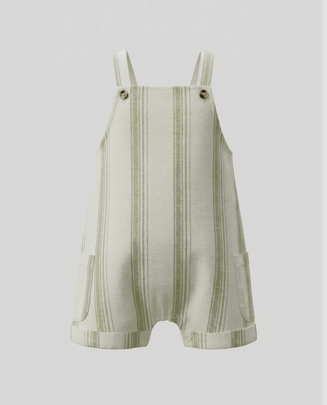 Striped Short Sleeves Dungaree Set thumbnail 5