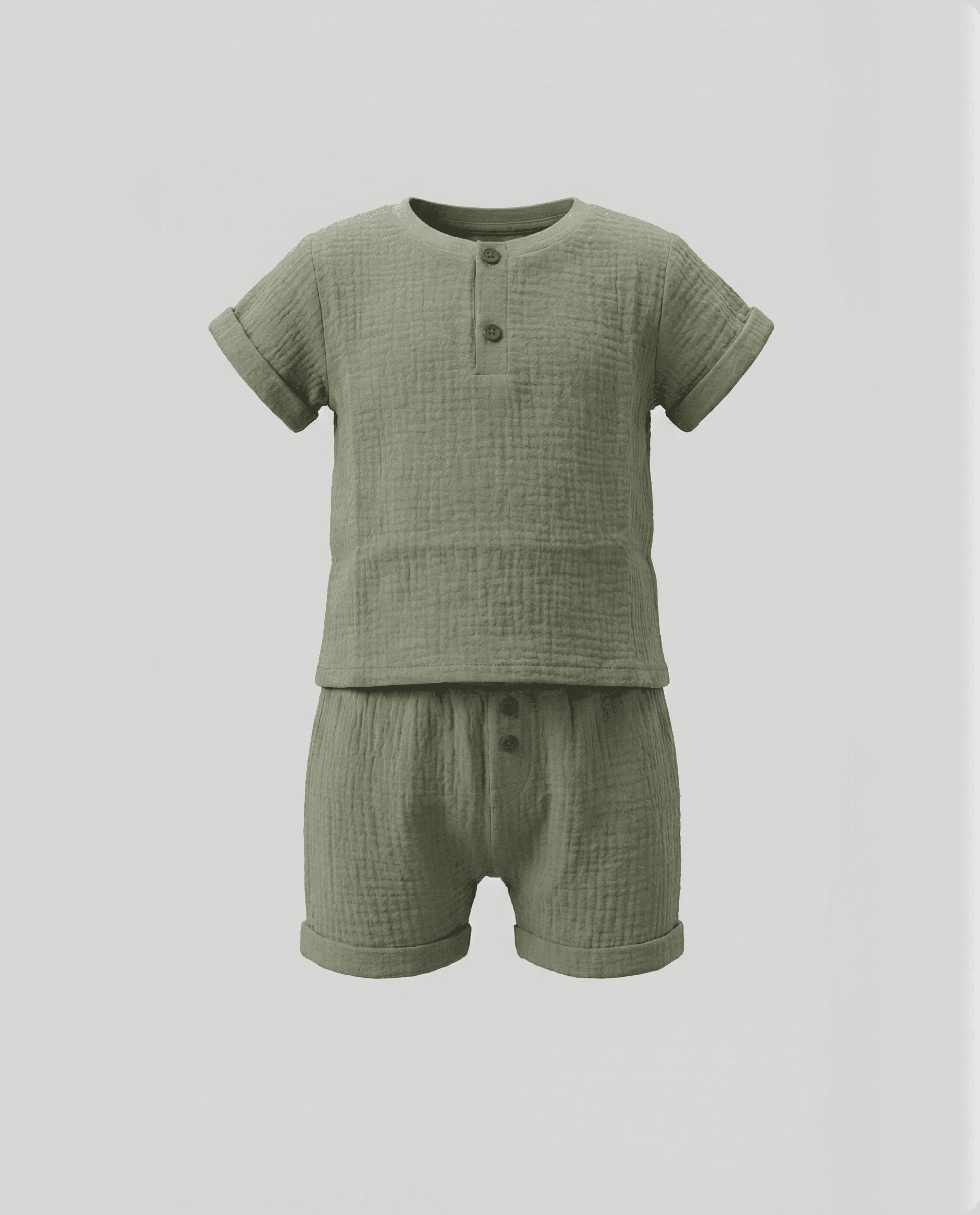 Textured Short Sleeves Clothing Set