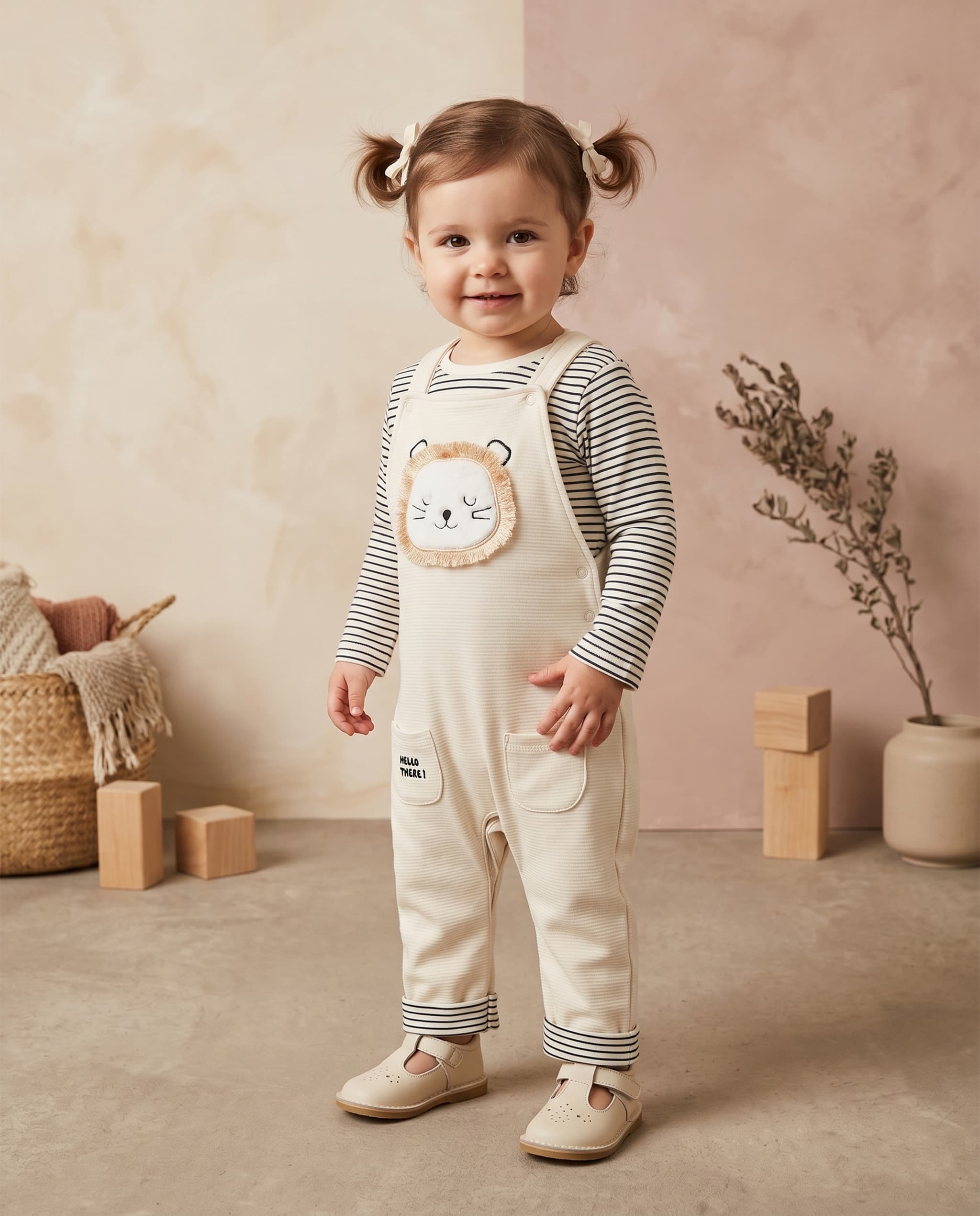 Long Sleeves Dungaree Set