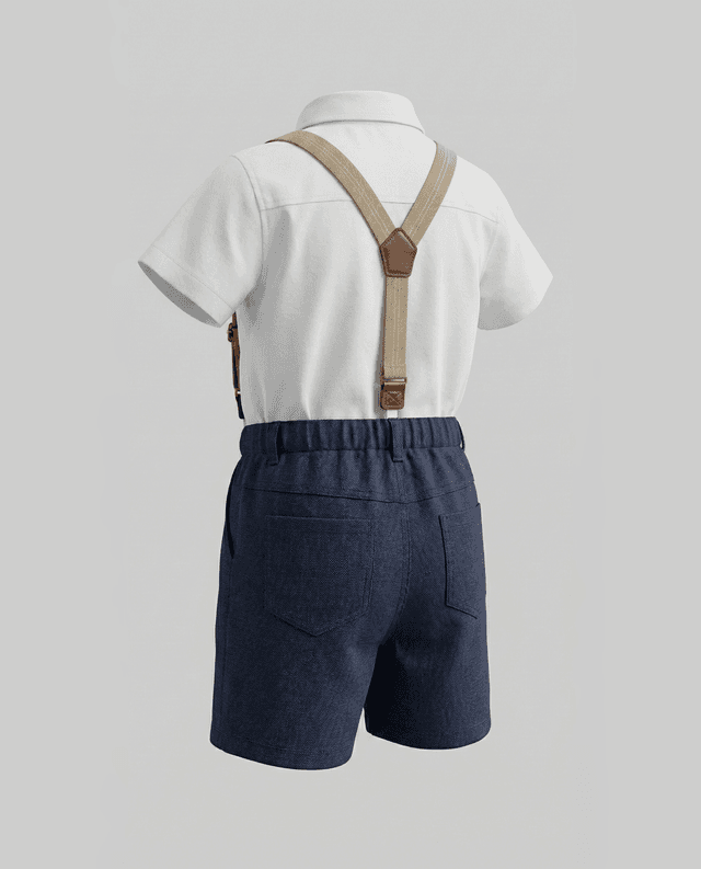Short Sleeves Collared Dungaree thumbnail 2