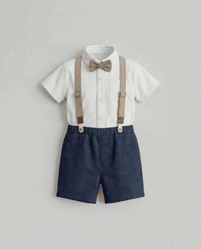 Short Sleeves Collared Dungaree thumbnail 3