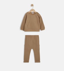 Textured Long Sleeves Clothing Set