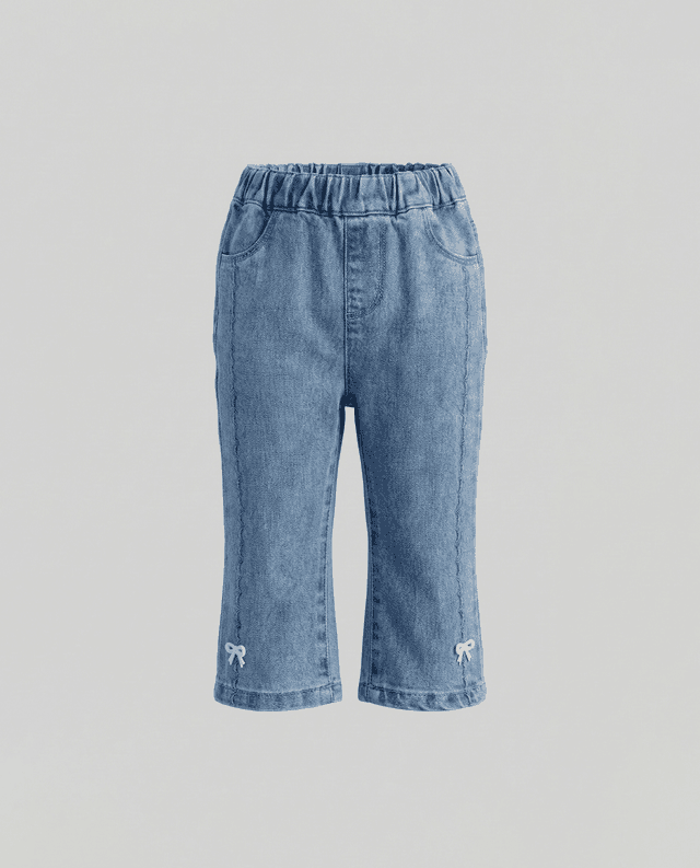 Washed Elastic Waist Flared Jeans thumbnail 1