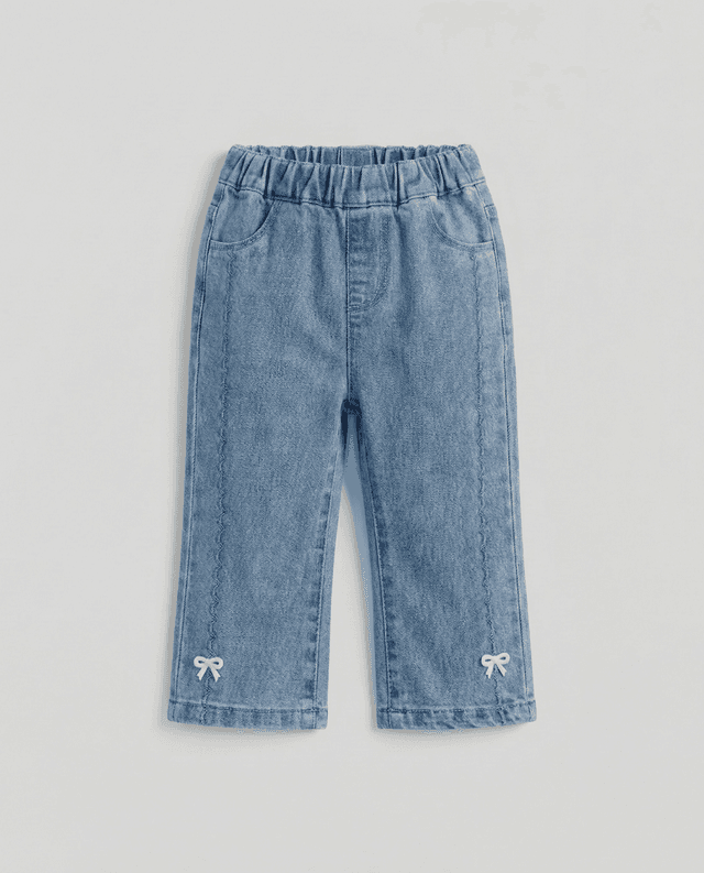 Washed Elastic Waist Flared Jeans thumbnail 3