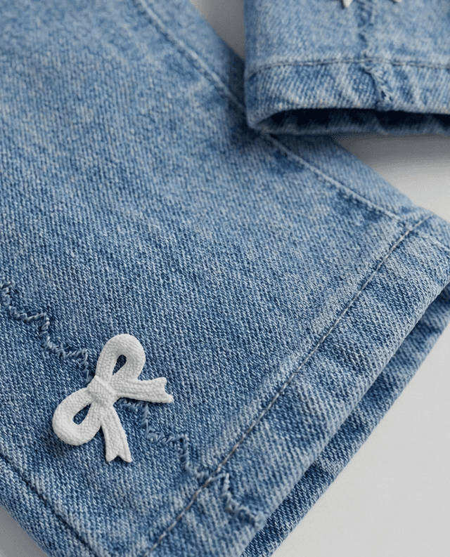 Washed Elastic Waist Flared Jeans thumbnail 4