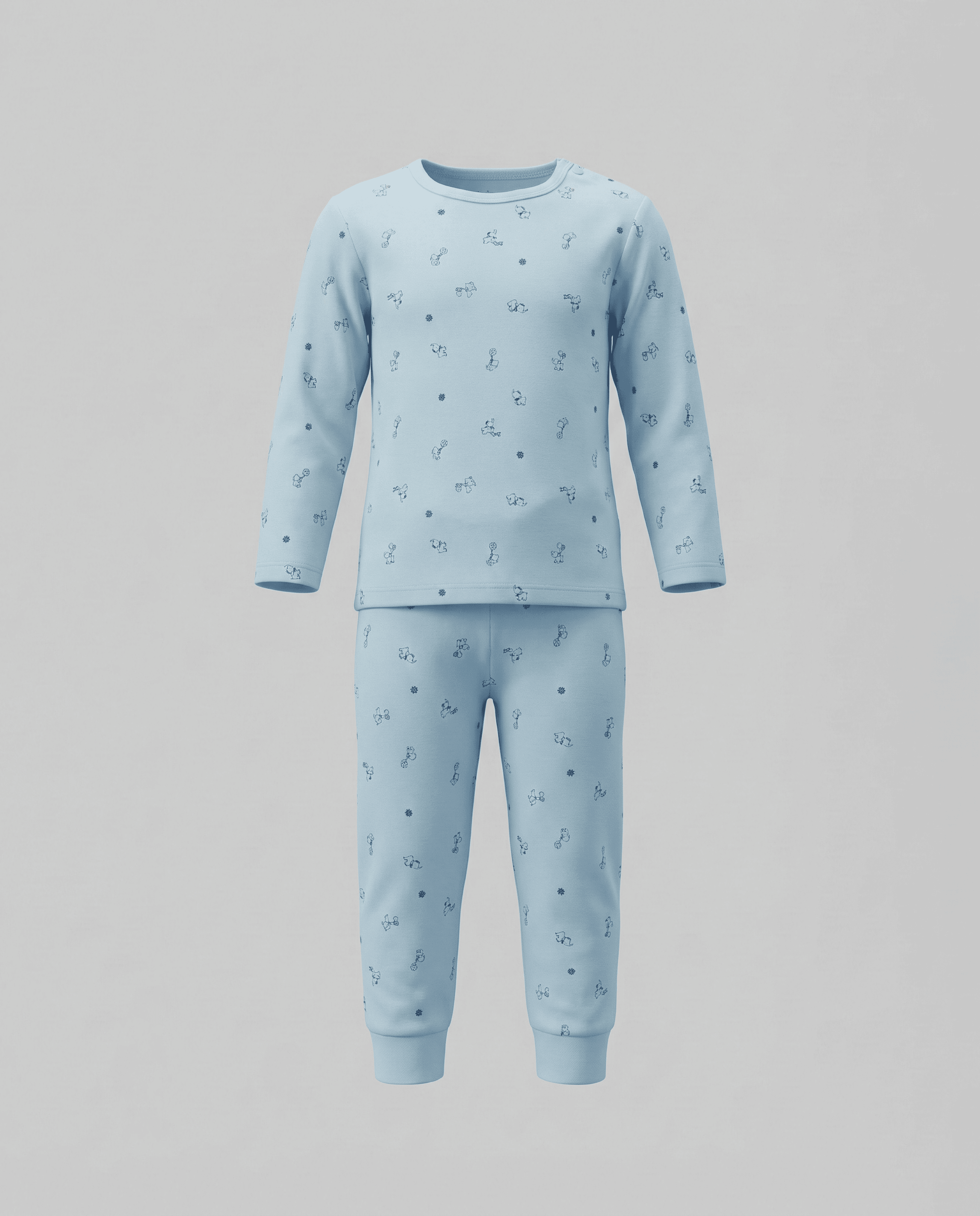 Printed Long Sleeves Pajama Set
