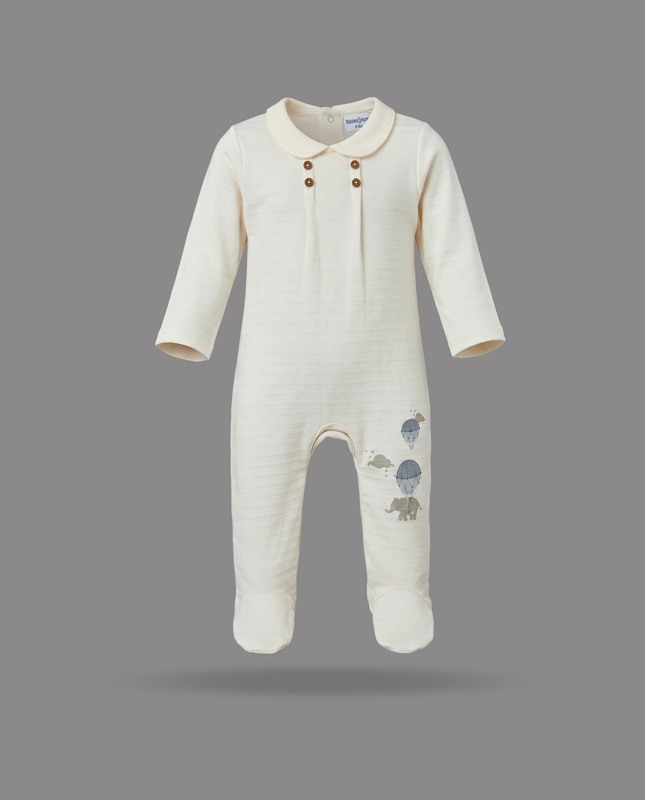 Babies & More Printed Collared Footed Sleepsuit