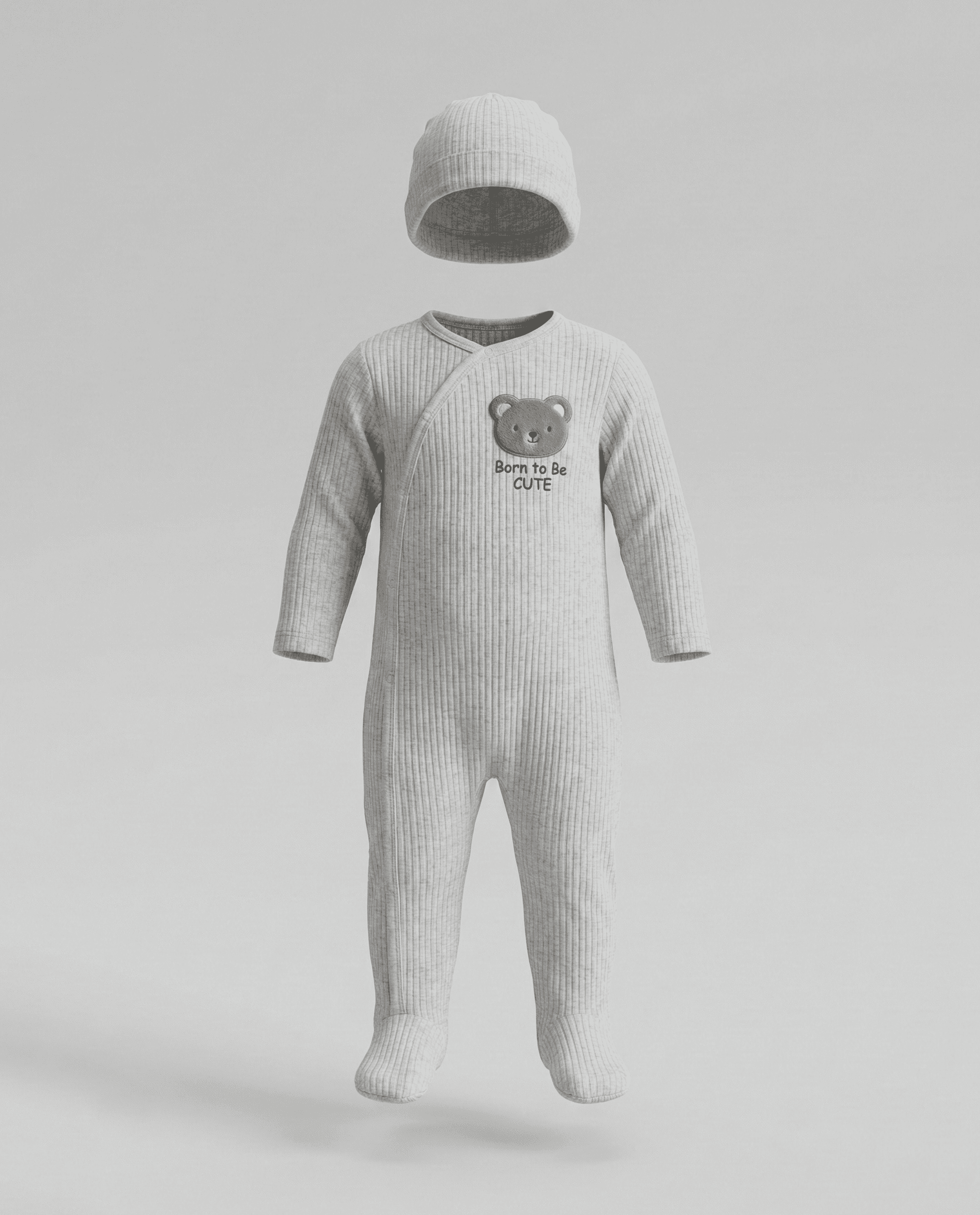 Printed Long Sleeves Sleepsuit with Hat